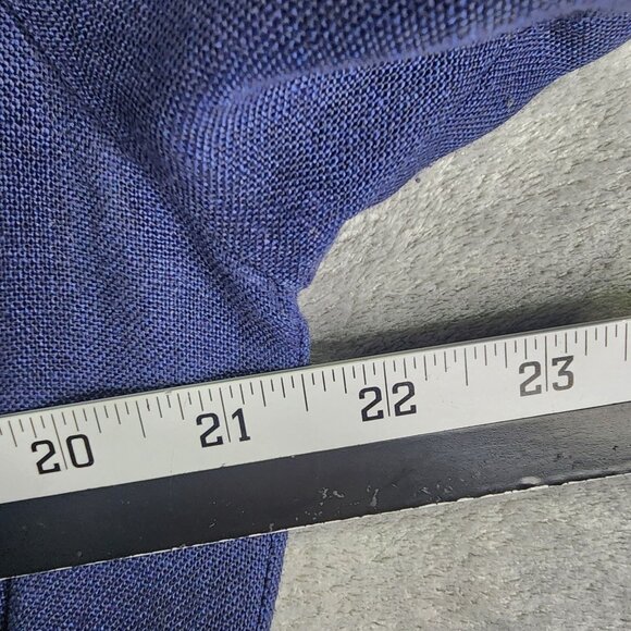 Womens Blue Jack Henry Linen Dress w/ Belt Button-Up Short Sleeve Size XL - Picture 6 of 8